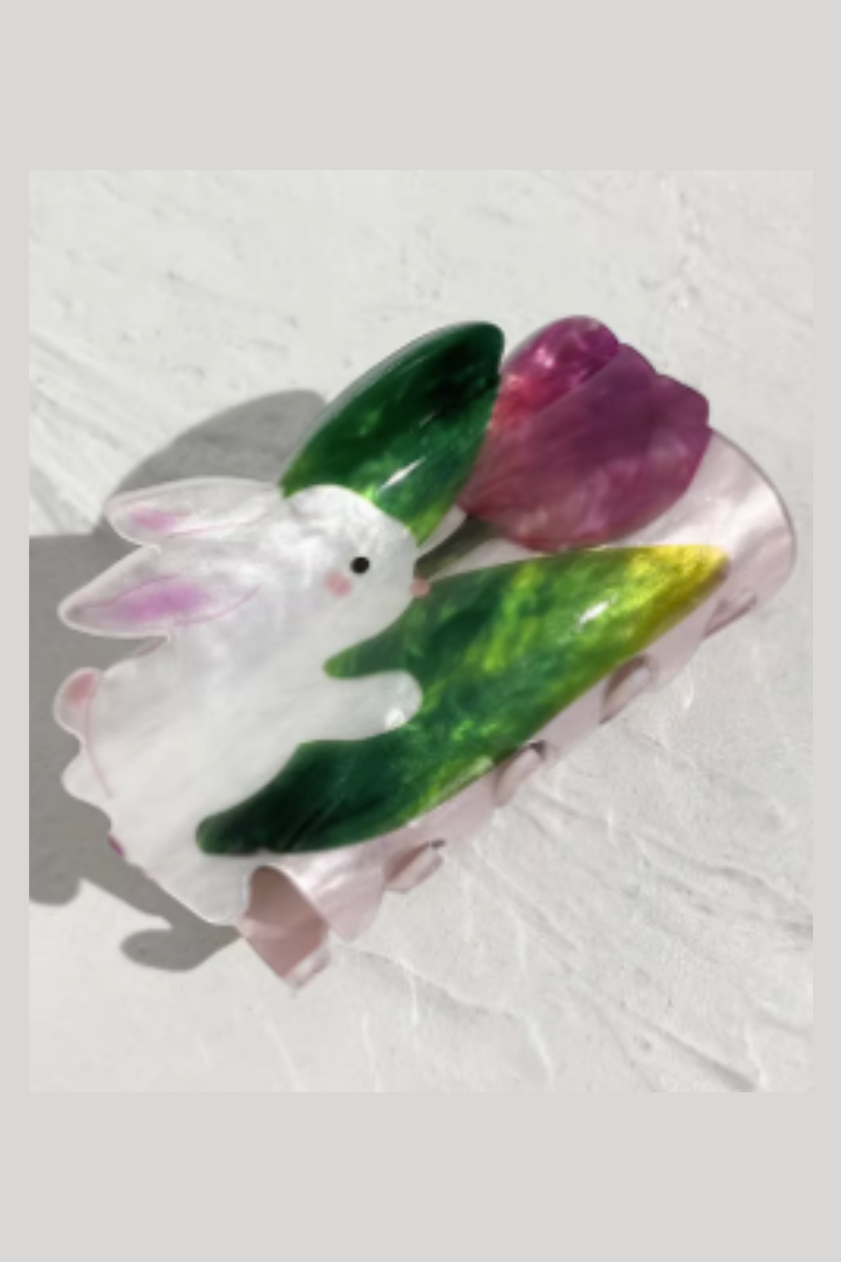 Bunny With Flower Hair Clip