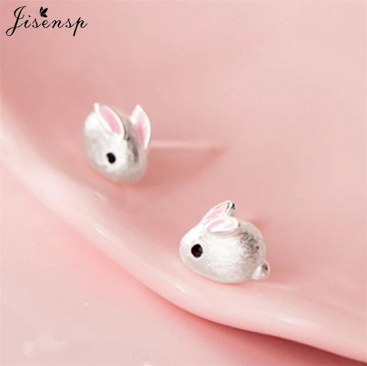 Silver Bun Bun Stud Earrings