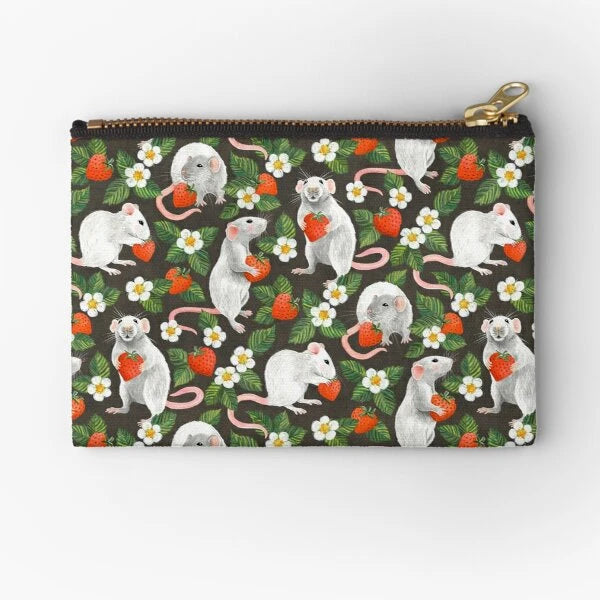 Strawberry Ratty - Zipper Pouch