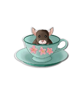 Teacup Rat Pin