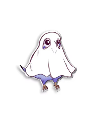 Sheet Ghost Budgie Pin - Halloween 2025