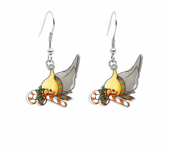 Festive Cockatiel Earrings - Festive Season 2025