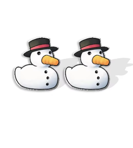 Snowman Rubber Duck Stud Earrings - Festive Season 2025