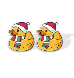 Seasonal Rubber Duck Stud Earrings - Festive Season 2025