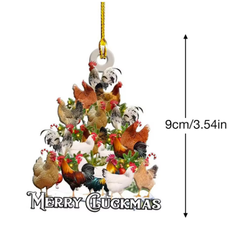 Merry Cluckmas Tree Decorations - Festive Season 2025