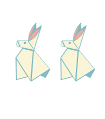 Origami Bunny Stud Earrings
