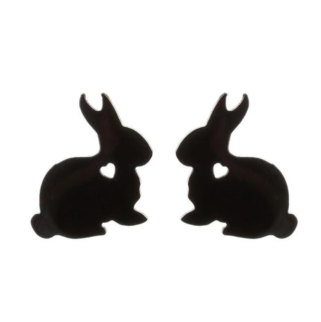 Rabbit Heart Stud Earrings
