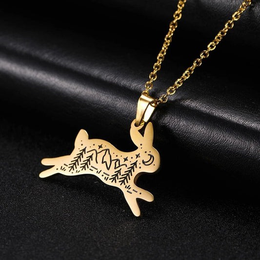 Leaping Forest Rabbit Necklace