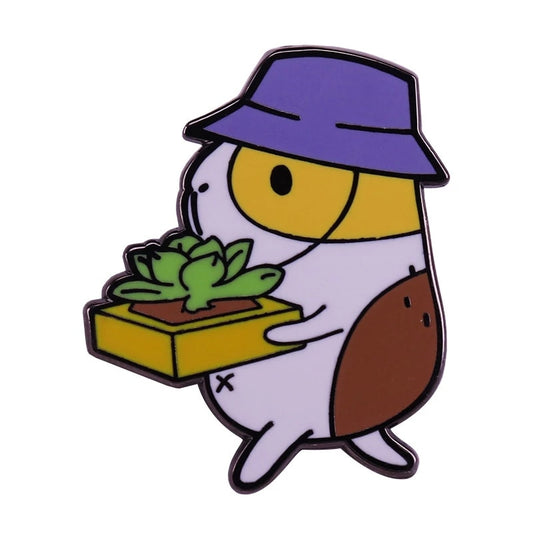 Gardening Guinea Pig Enamel Pin