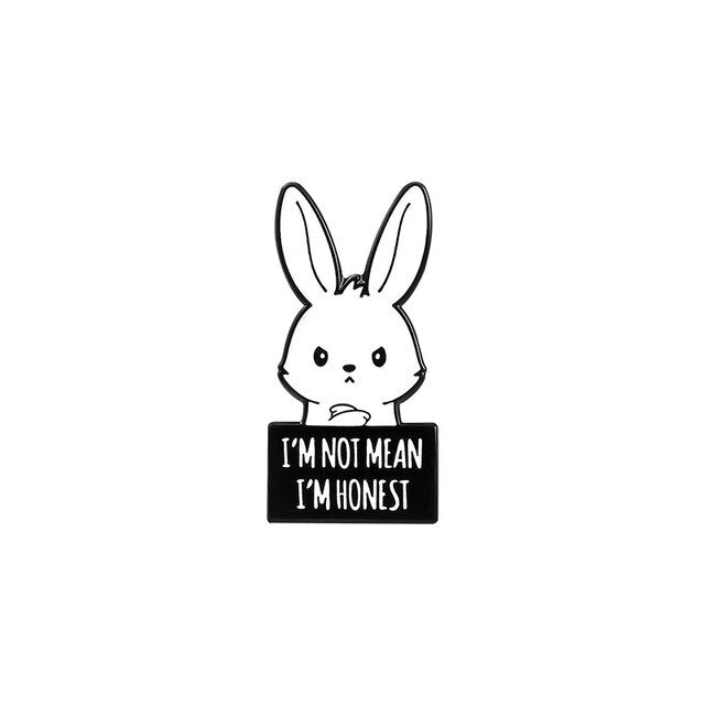 I'm Not Mean Rabbit Enamel Pin