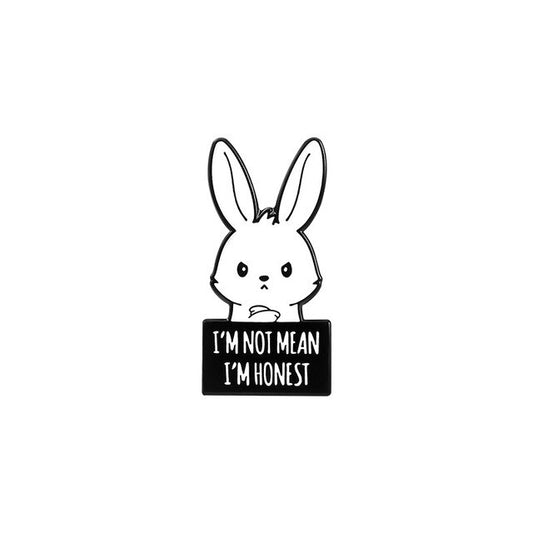 I'm Not Mean Rabbit Enamel Pin