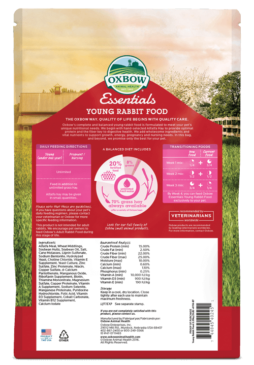 Oxbow Young Rabbit Food 2.25kg