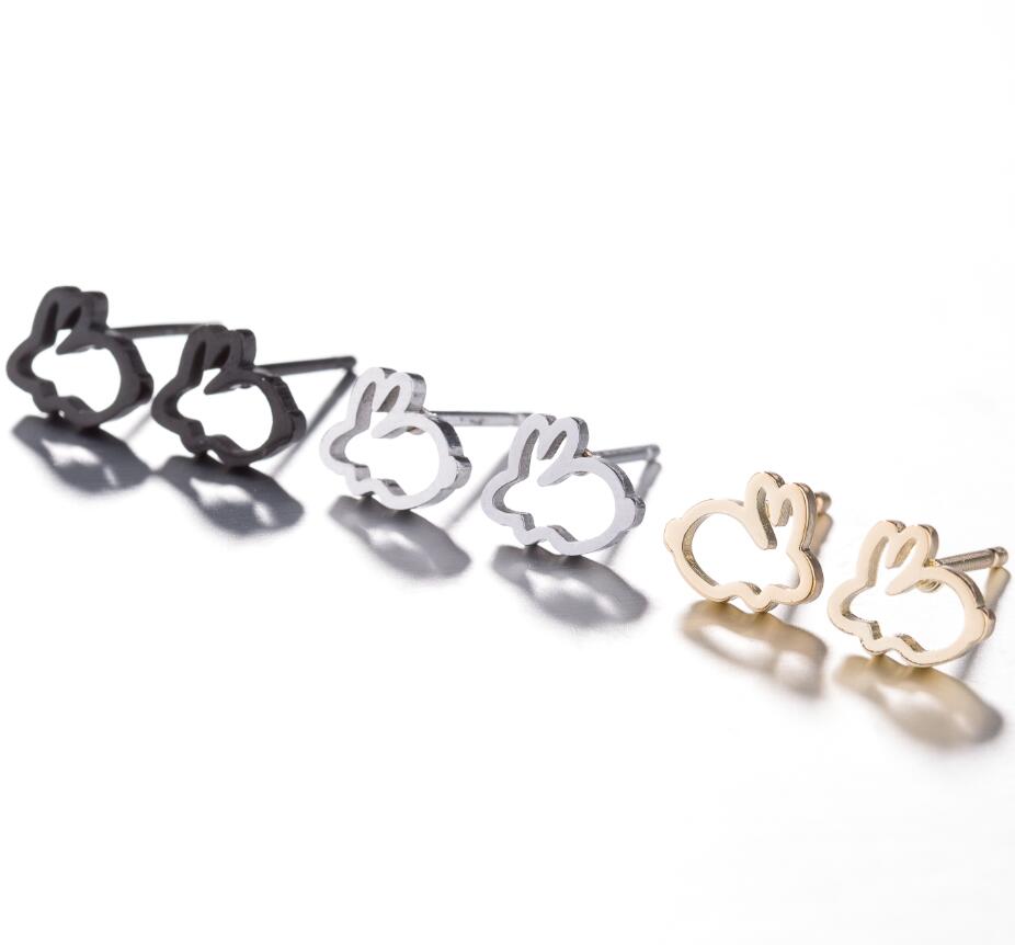 Rabbit Outline Stud Earrings