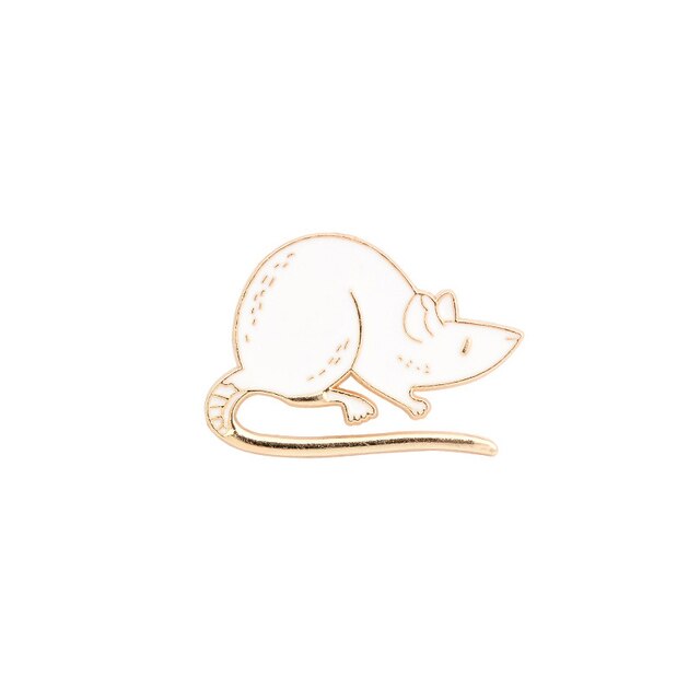 White Ratty Enamel Pin