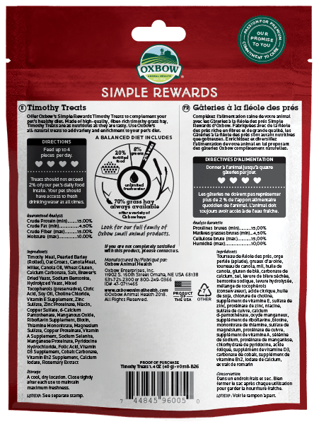 Oxbow Simple Rewards Timothy Baked Treats