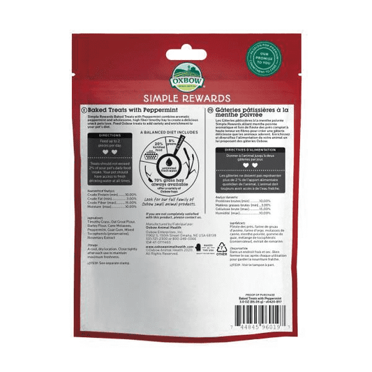 Oxbow Simple Rewards Baked Treats with Peppermint