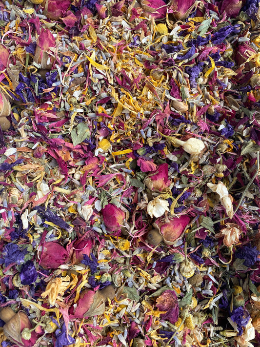 Bright Bloom - Rose Petals, Rose Buds, Lavender, Red Clovers, Calendula, Chamomile Chaff