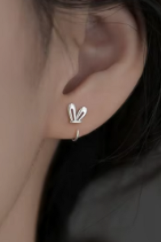 Loop Around Bunny Ear Stud Earrings