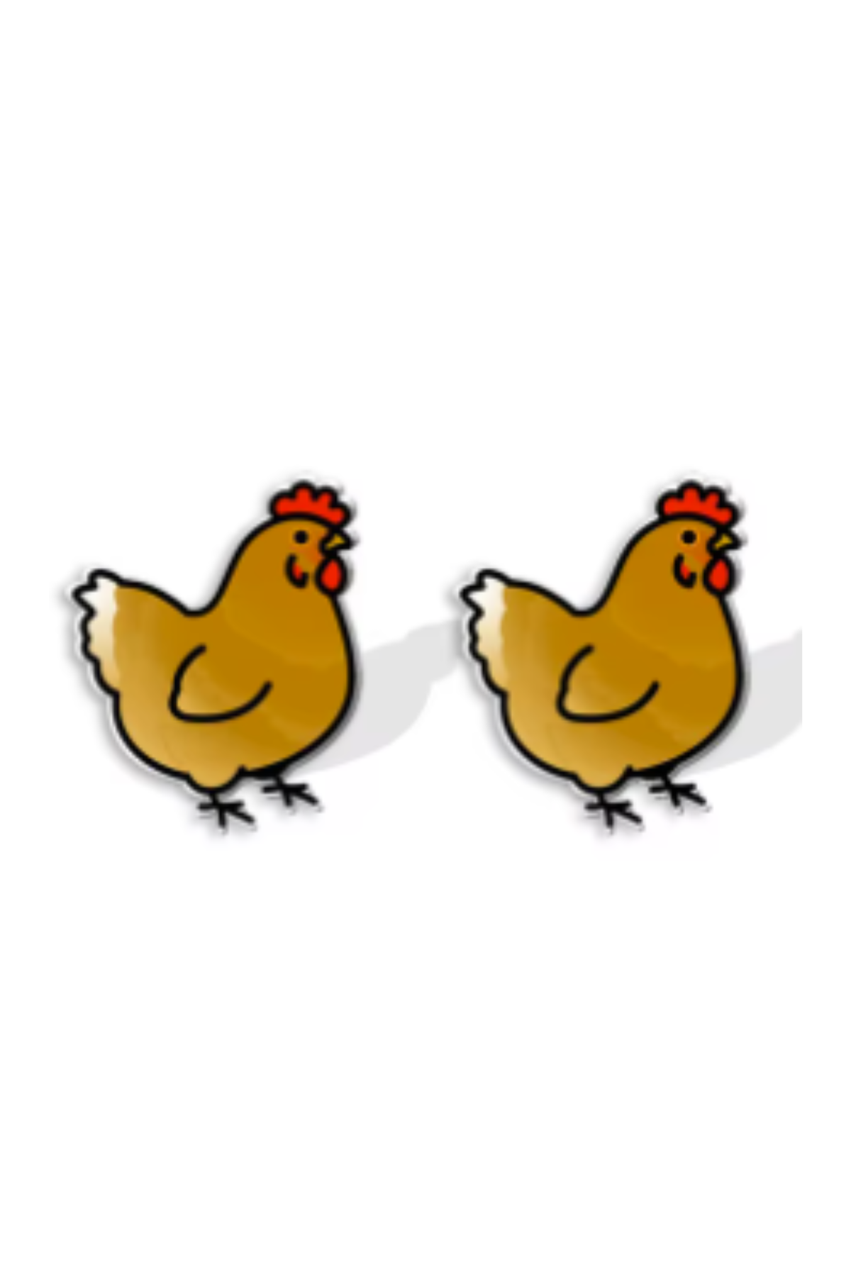 Cartoon Isa Brown Hen Stud Earrings