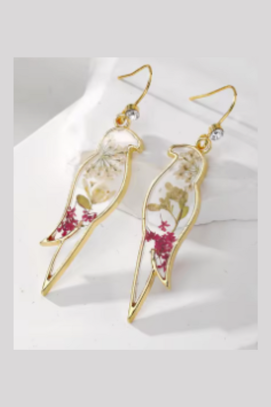 Flower Parrot Earrings