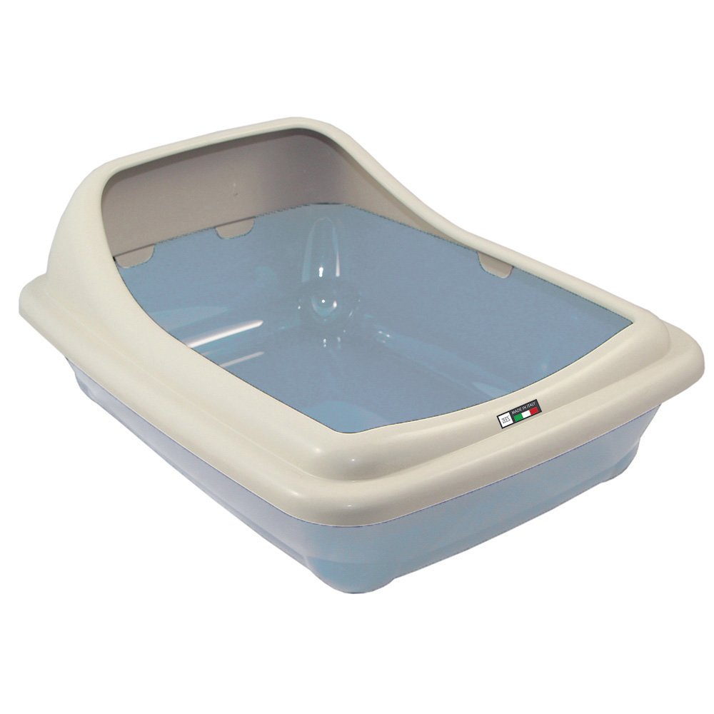 High Back Litter Tray - Zeez Briba Litter Tray Blue