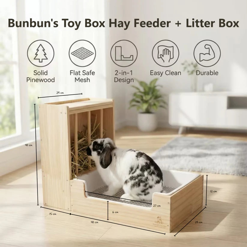 Rabbit Hay Feeder + Litter Box - Bunbun’s Toy Box
