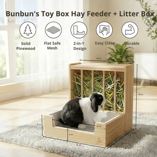 Rabbit Hay Feeder + Litter Box - Bunbun’s Toy Box