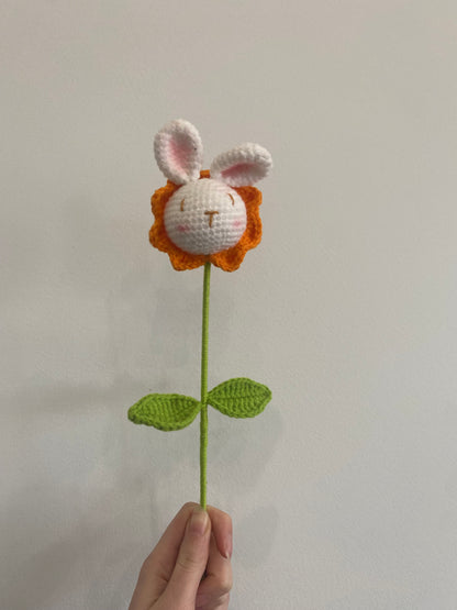 Crochet Bunny Flower Stem - 1 Stem