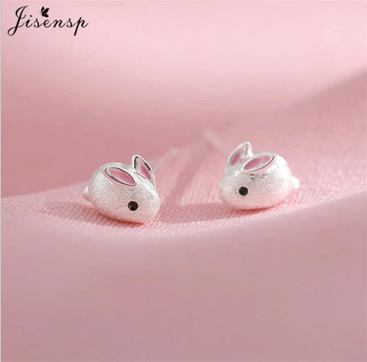 Silver Bun Bun Stud Earrings