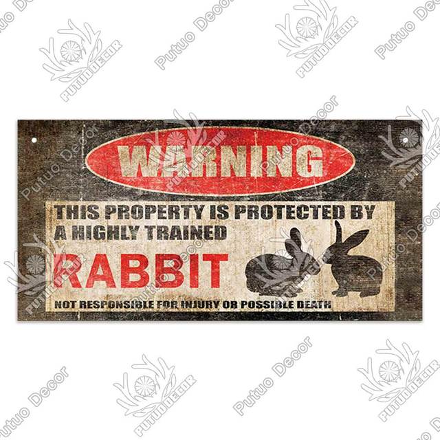 Warning Highly Trained Rabbit - Decorative Sign – The Rabbit Doctors