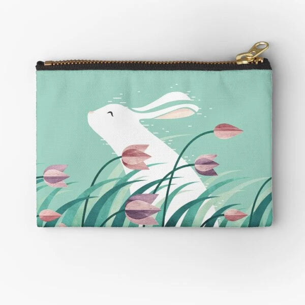 Bunny in the Wind - Zipper Pouch