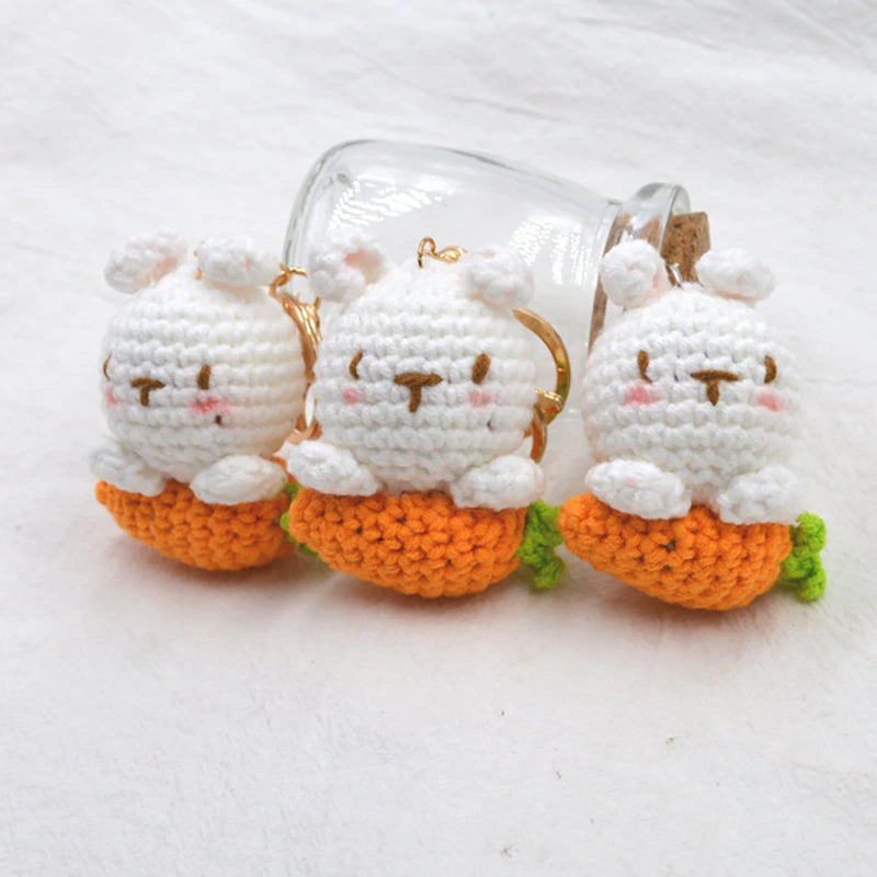 Crochet Bunny Keyring - Bunny with Carrot
