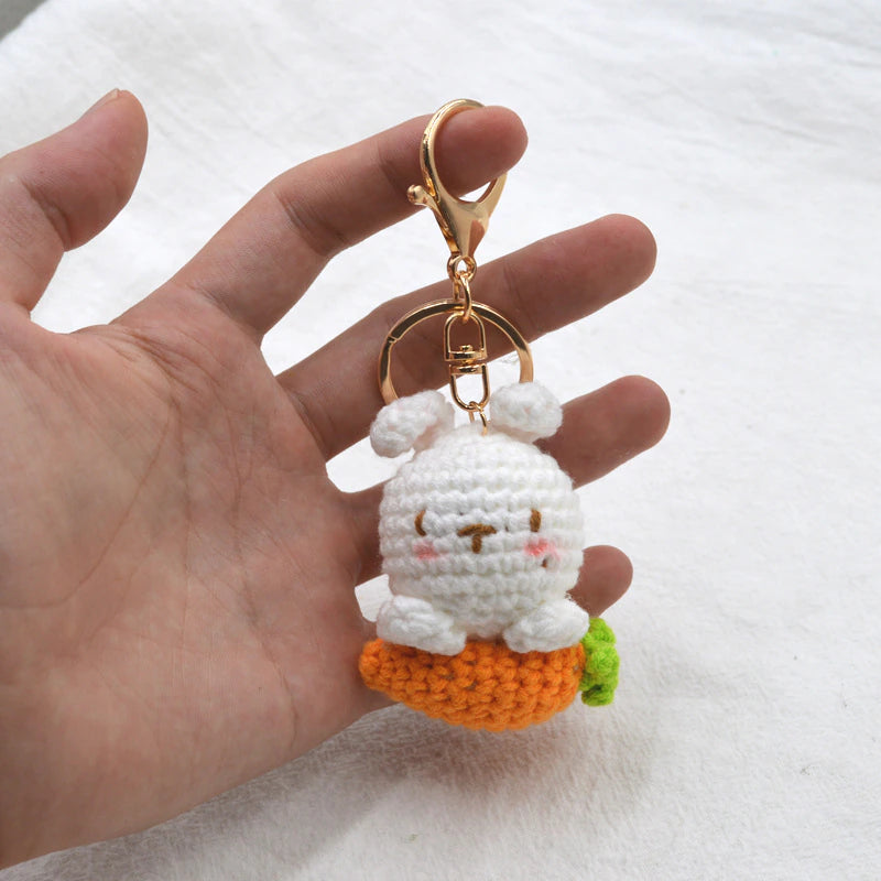 Crochet Bunny Keyring - Bunny with Carrot