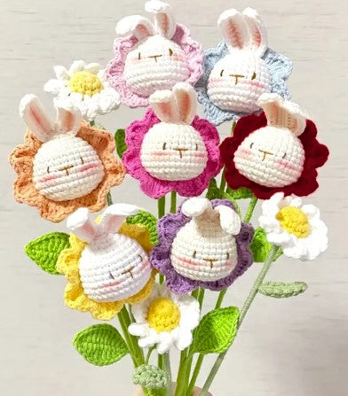 Crochet Bunny Flower Stem - 1 Stem – The Rabbit Doctors