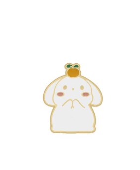 White Lop with Orange Enamel Pin