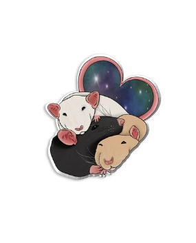 Heart Snuggle Rat Pin