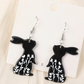 Rabbit With White Flowers Earrings