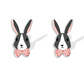 Dutch Rabbit With Bow-tie Stud Earrings