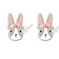 Dutch Rabbit With Flower Crown Stud Earrings