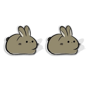 Bunny Loaf Stud Earrings - 1 pair