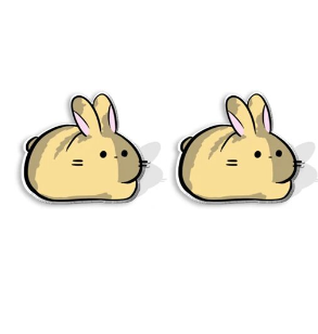 Bunny Loaf Stud Earrings - 1 pair
