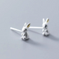 Tiny Silver Bunny Stud Earrings