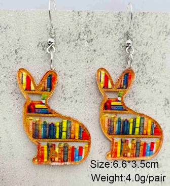 Rabbit Shaped Bookshelf Earrings