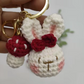 Crochet Bunny Keyring - Bunny Head and Mushroom