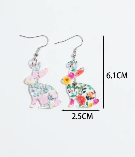 Floral Rabbit Earrings