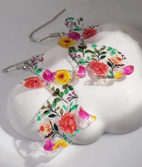 Floral Rabbit Earrings