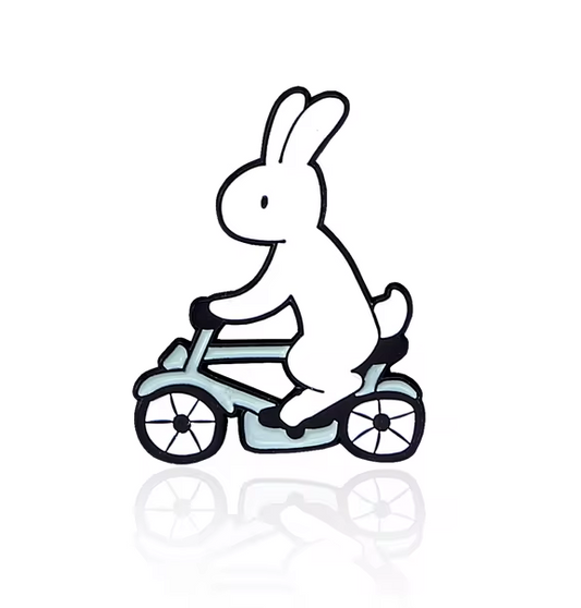 Cycling Rabbit Pin