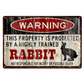 Warning Rabbit - Metal Decorative Sign