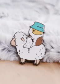 Guinea Pig & Llama Cut-out Pin