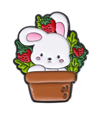 Bunny In Strawberry Pot Pin